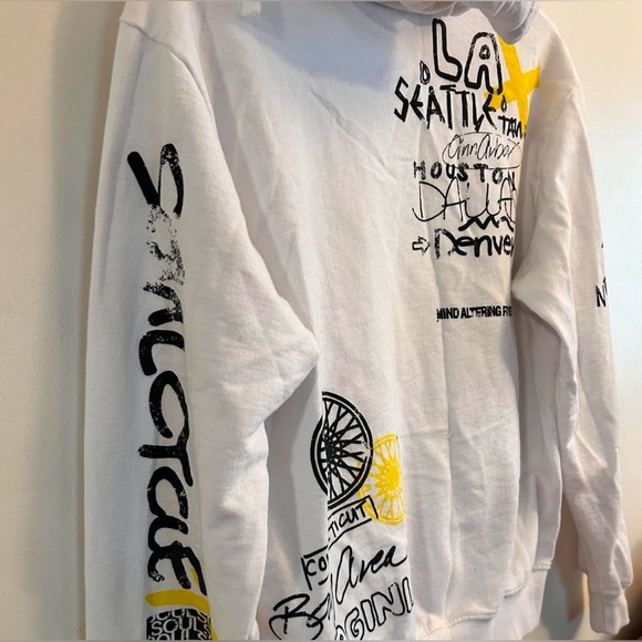 Soul White Graphic Hoodie for Men French Terry CottonSize M